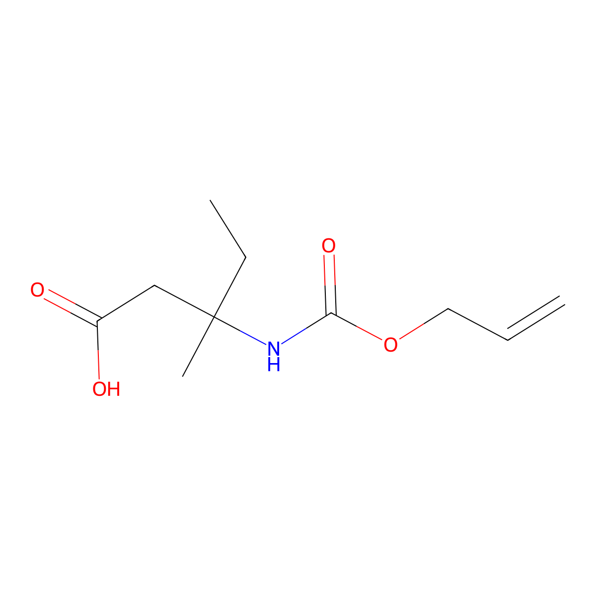 3-Methyl-3-{[(prop-2-en-1-yloxy)carbonyl]amino}pentanoic acid molecular structure, CAS 2680784-75-0