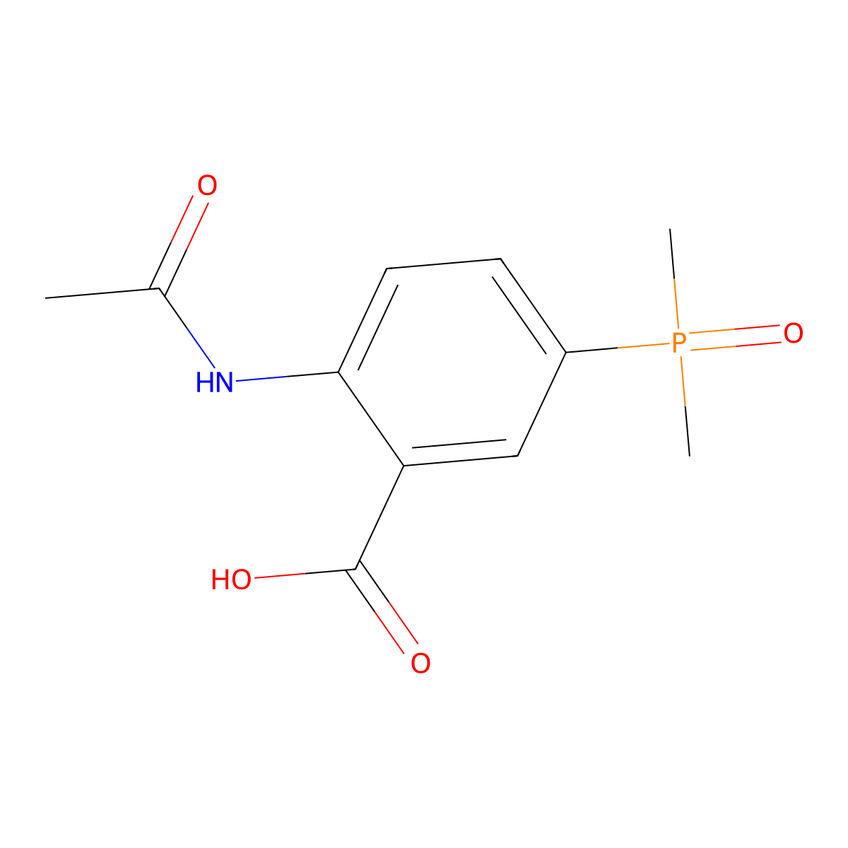 5-(Dimethylphosphoryl)-2-acetamidobenzoic acid molecular structure, CAS 2680784-77-2