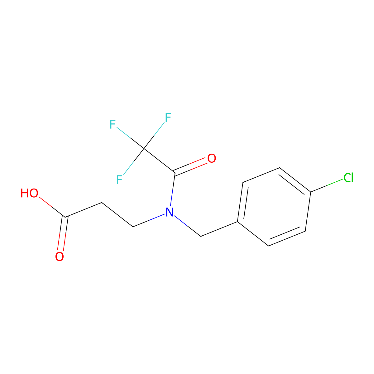 3-{N-[(4-chlorophenyl)methyl]-2,2,2-trifluoroacetamido}propanoic acid molecular structure, CAS 2680784-78-3