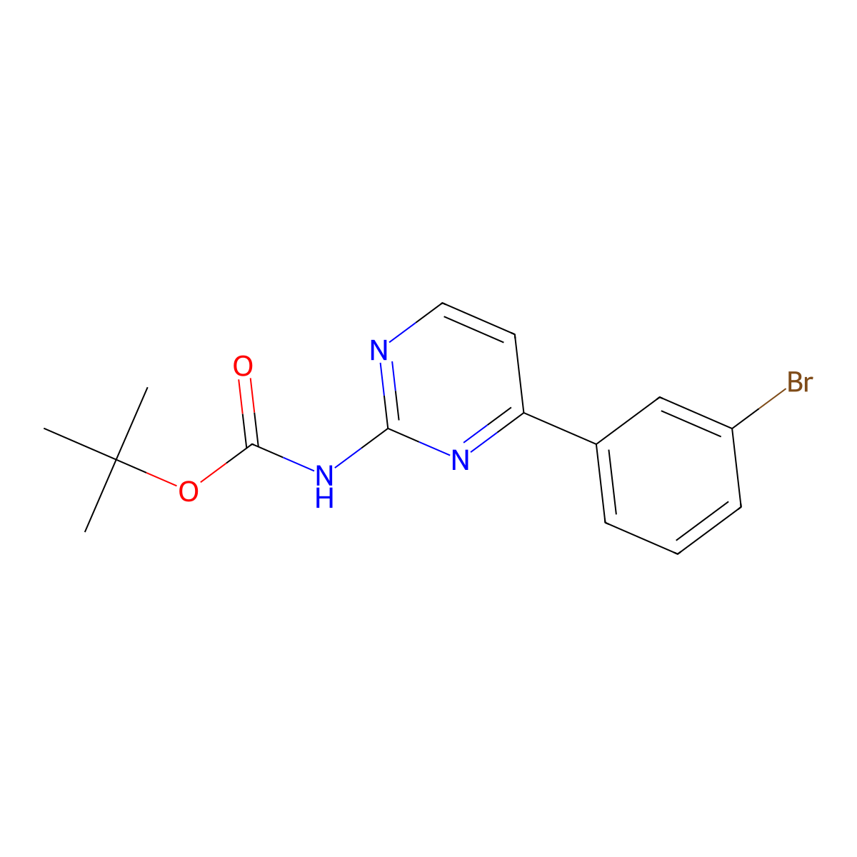 tert-butyl N-[4-(3-bromophenyl)pyrimidin-2-yl]carbamate molecular structure, CAS 2680784-85-2
