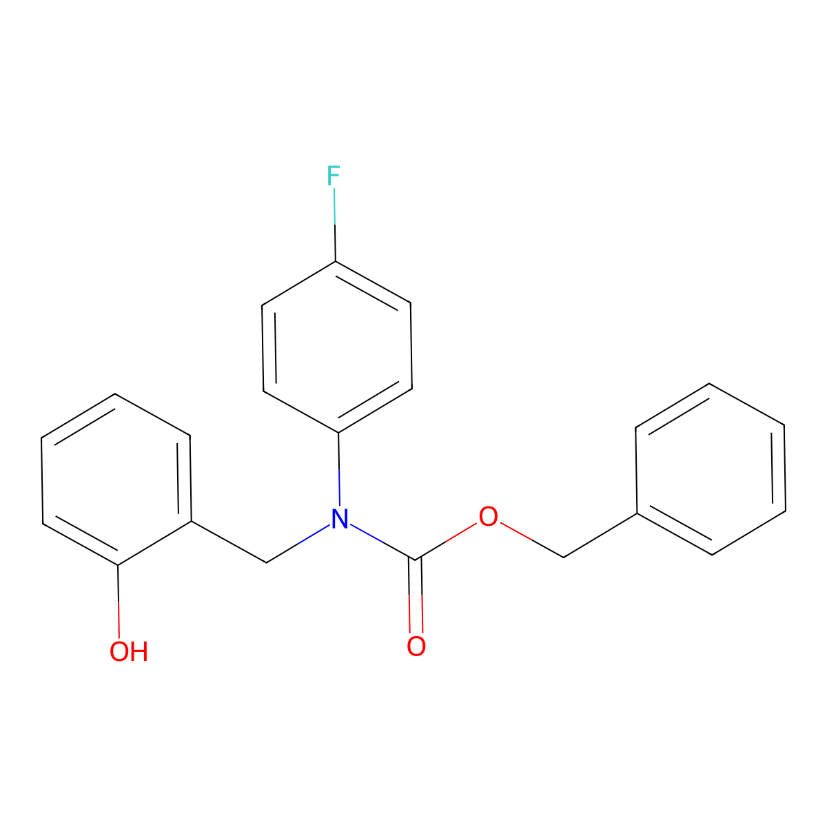 benzyl N-(4-fluorophenyl)-N-[(2-hydroxyphenyl)methyl]carbamate molecular structure, CAS 2680785-09-3