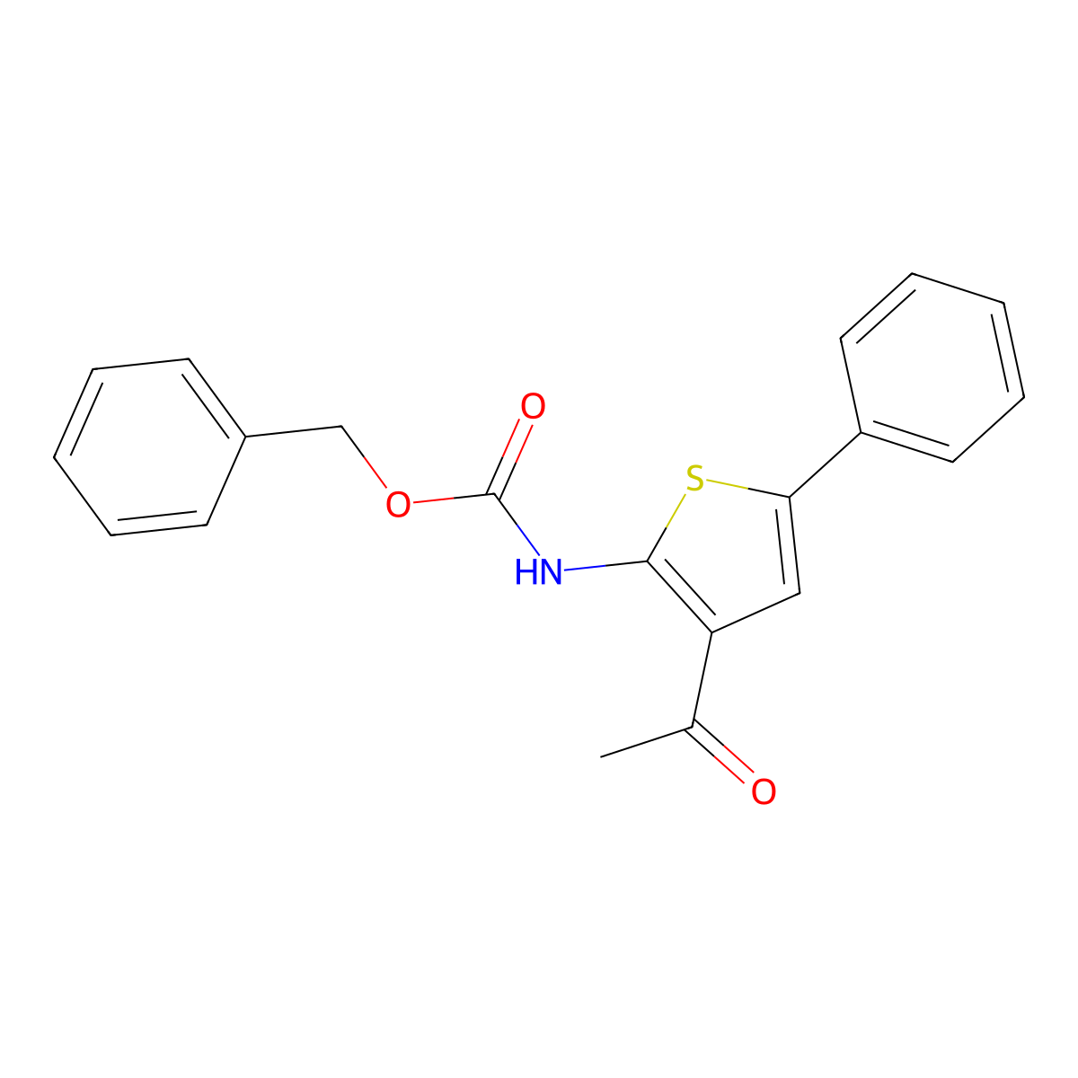 benzyl N-(3-acetyl-5-phenylthiophen-2-yl)carbamate molecular structure, CAS 2680785-10-6