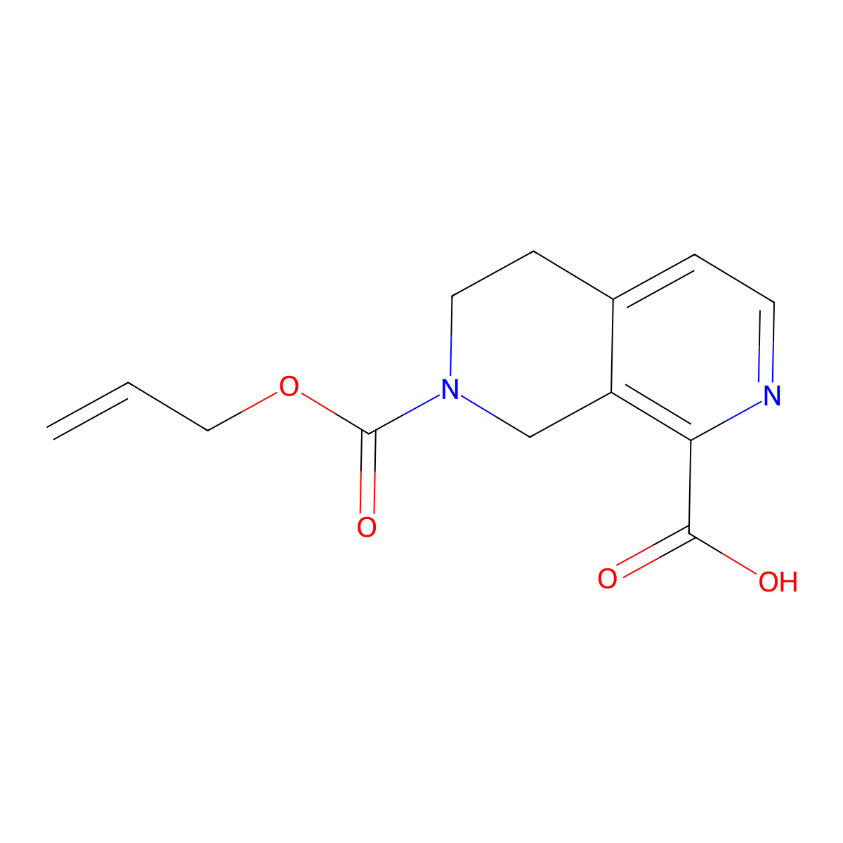 7-[(Prop-2-en-1-yloxy)carbonyl]-5,6,7,8-tetrahydro-2,7-naphthyridine-1-carboxylic acid molecular structure, CAS 2680785-12-8