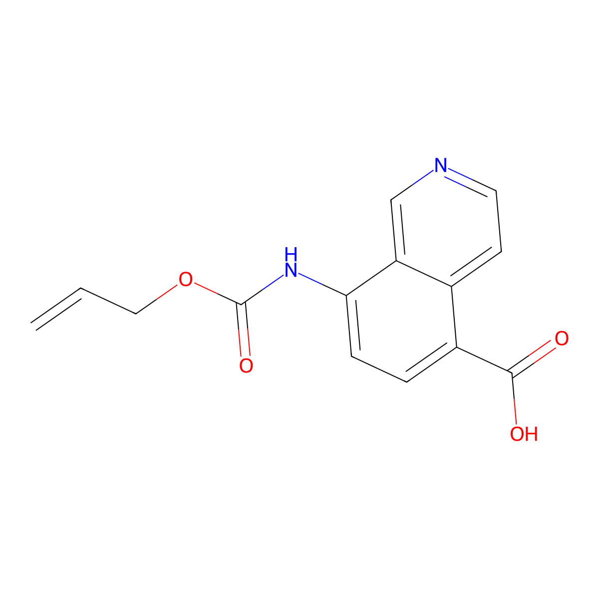 8-{[(Prop-2-en-1-yloxy)carbonyl]amino}isoquinoline-5-carboxylic acid molecular structure, CAS 2680785-18-4