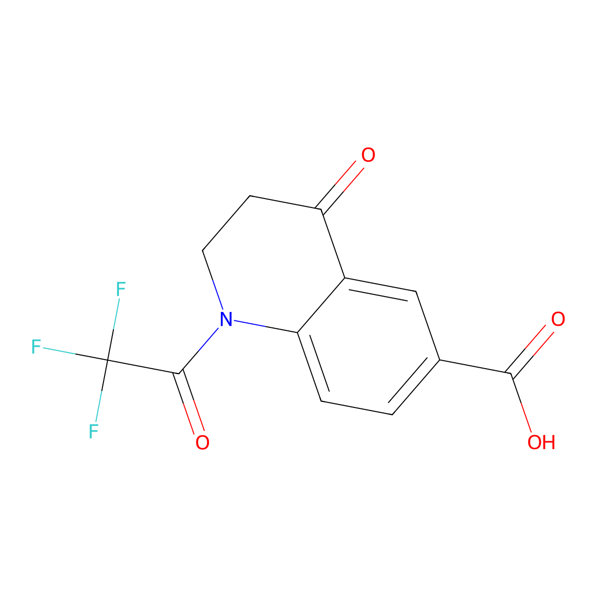 4-Oxo-1-(2,2,2-trifluoroacetyl)-1,2,3,4-tetrahydroquinoline-6-carboxylic acid molecular structure, CAS 2680785-25-3