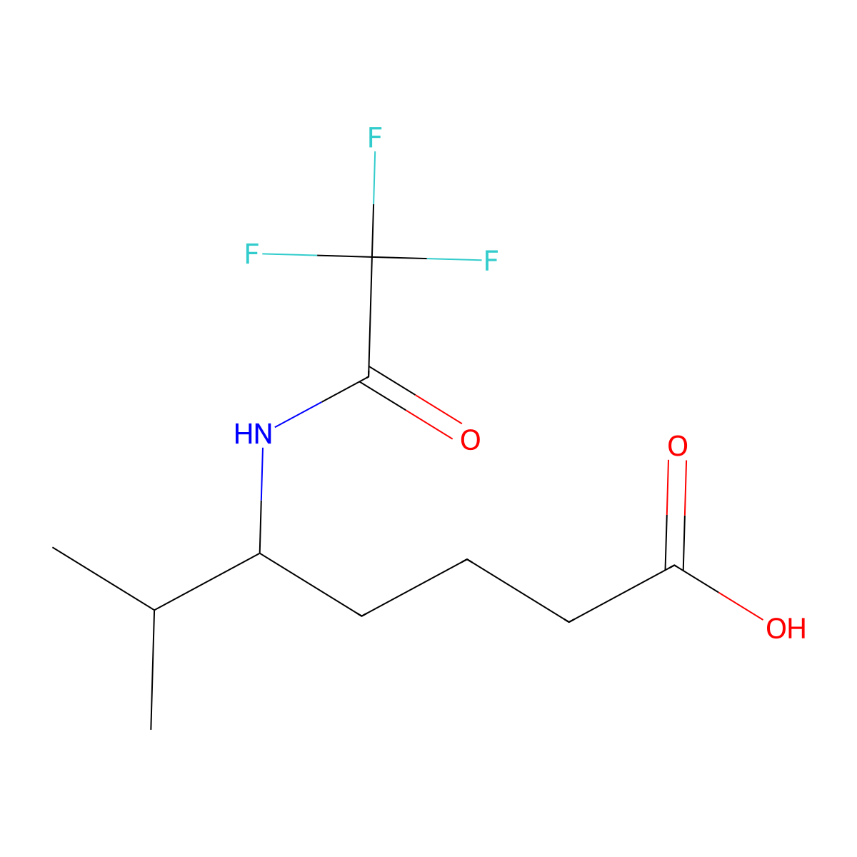 6-Methyl-5-(2,2,2-trifluoroacetamido)heptanoic acid molecular structure, CAS 2680785-26-4