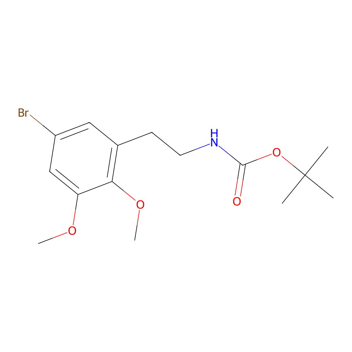 tert-butyl N-[2-(5-bromo-2,3-dimethoxyphenyl)ethyl]carbamate molecular structure, CAS 2680785-33-3