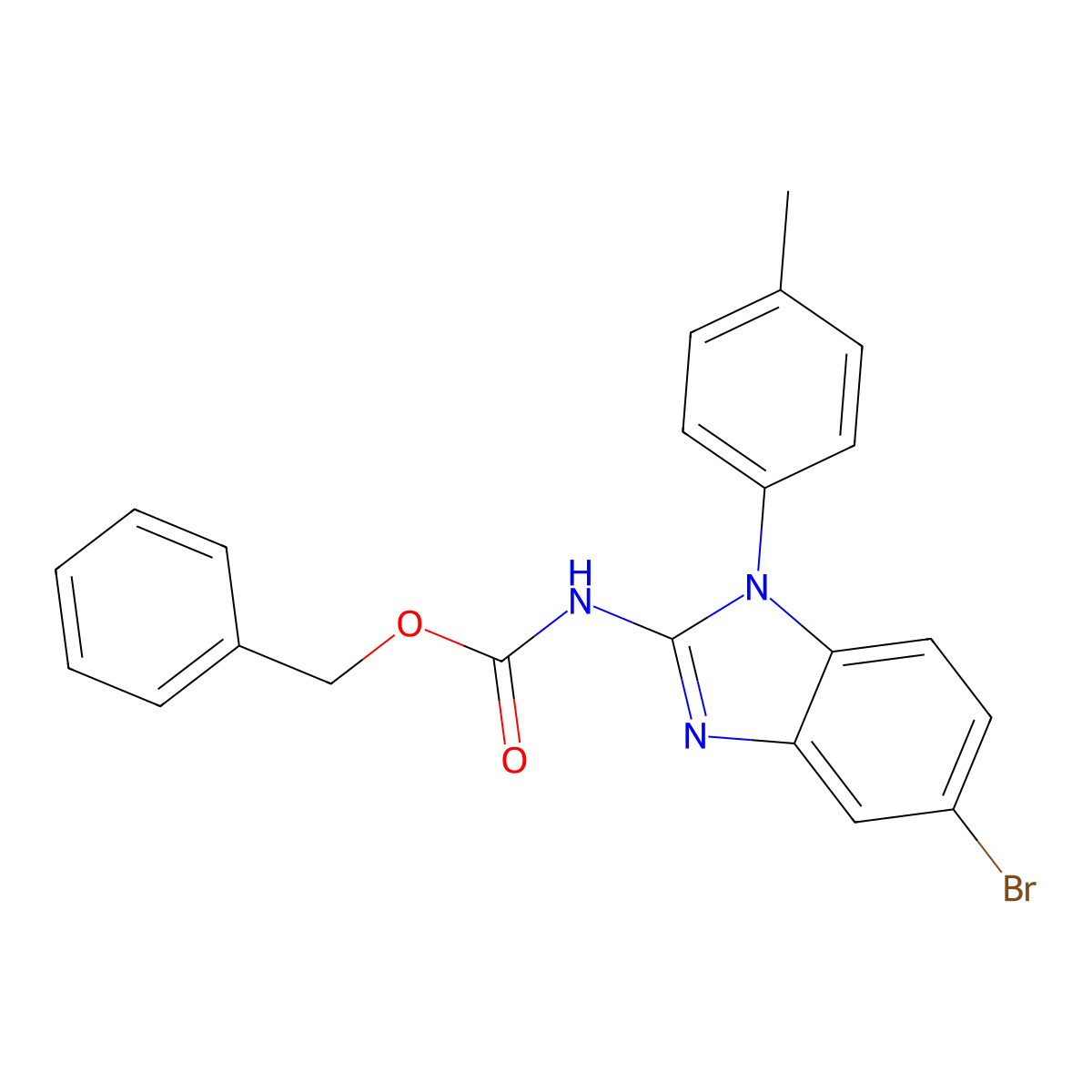 benzyl N-[5-bromo-1-(4-methylphenyl)-1H-1,3-benzodiazol-2-yl]carbamate molecular structure, CAS 2680785-38-8