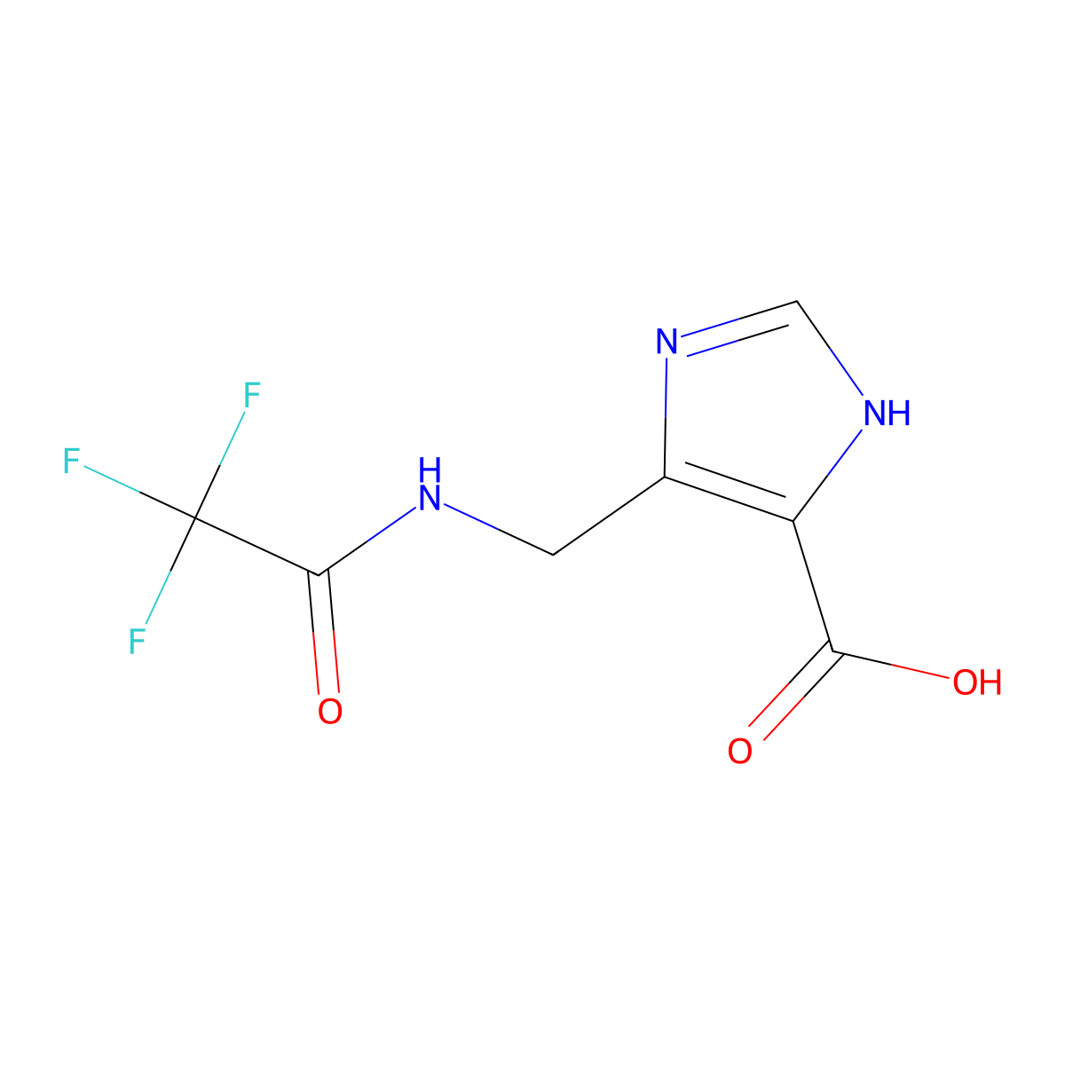 4-[(2,2,2-trifluoroacetamido)methyl]-1H-imidazole-5-carboxylic acid molecular structure, CAS 2680785-42-4