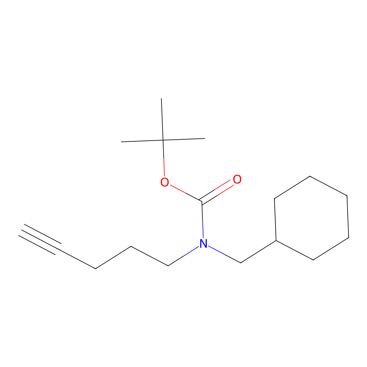 tert-butyl N-(cyclohexylmethyl)-N-(pent-4-yn-1-yl)carbamate molecular structure, CAS 2680785-65-1