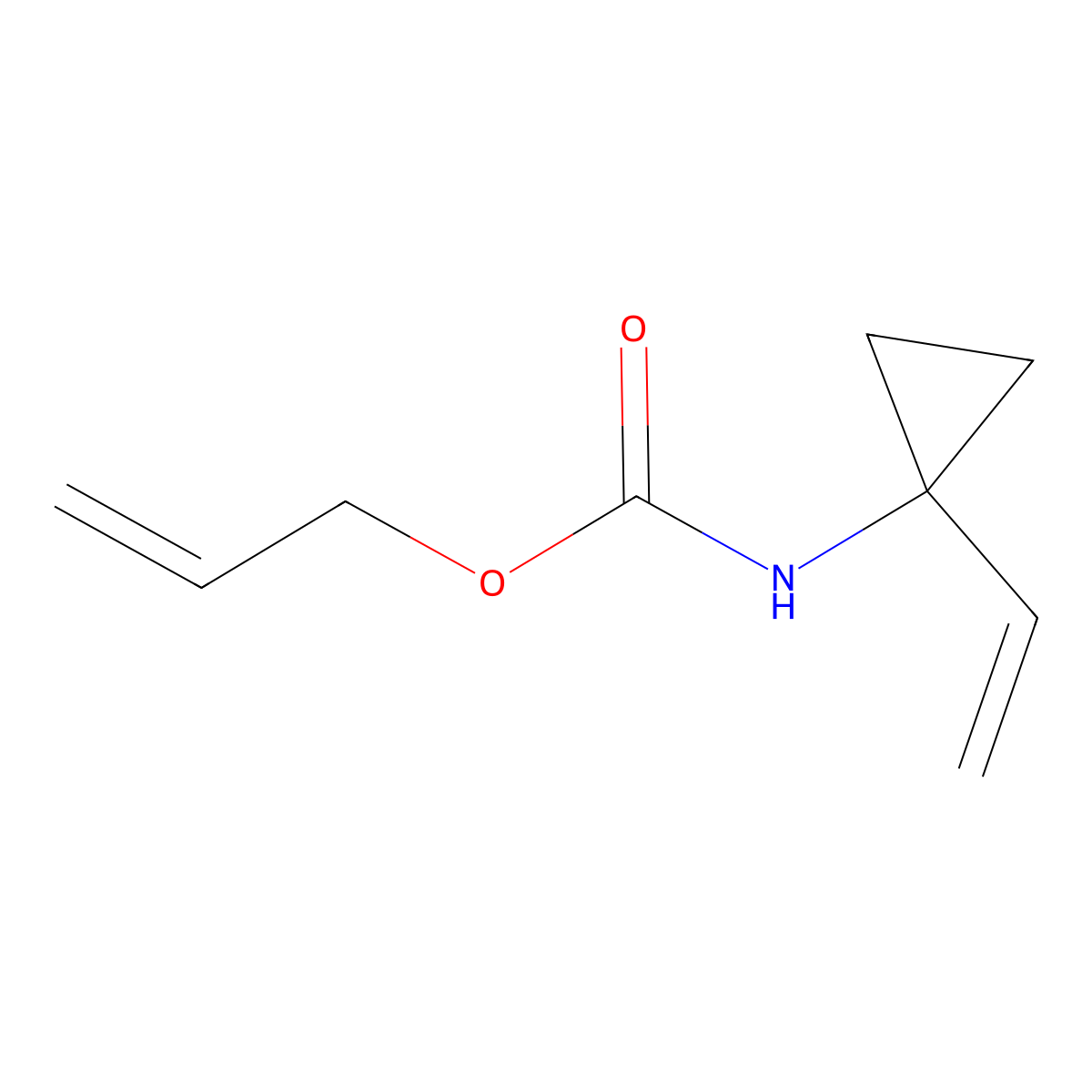 prop-2-en-1-yl N-(1-ethenylcyclopropyl)carbamate molecular structure, CAS 2680785-69-5