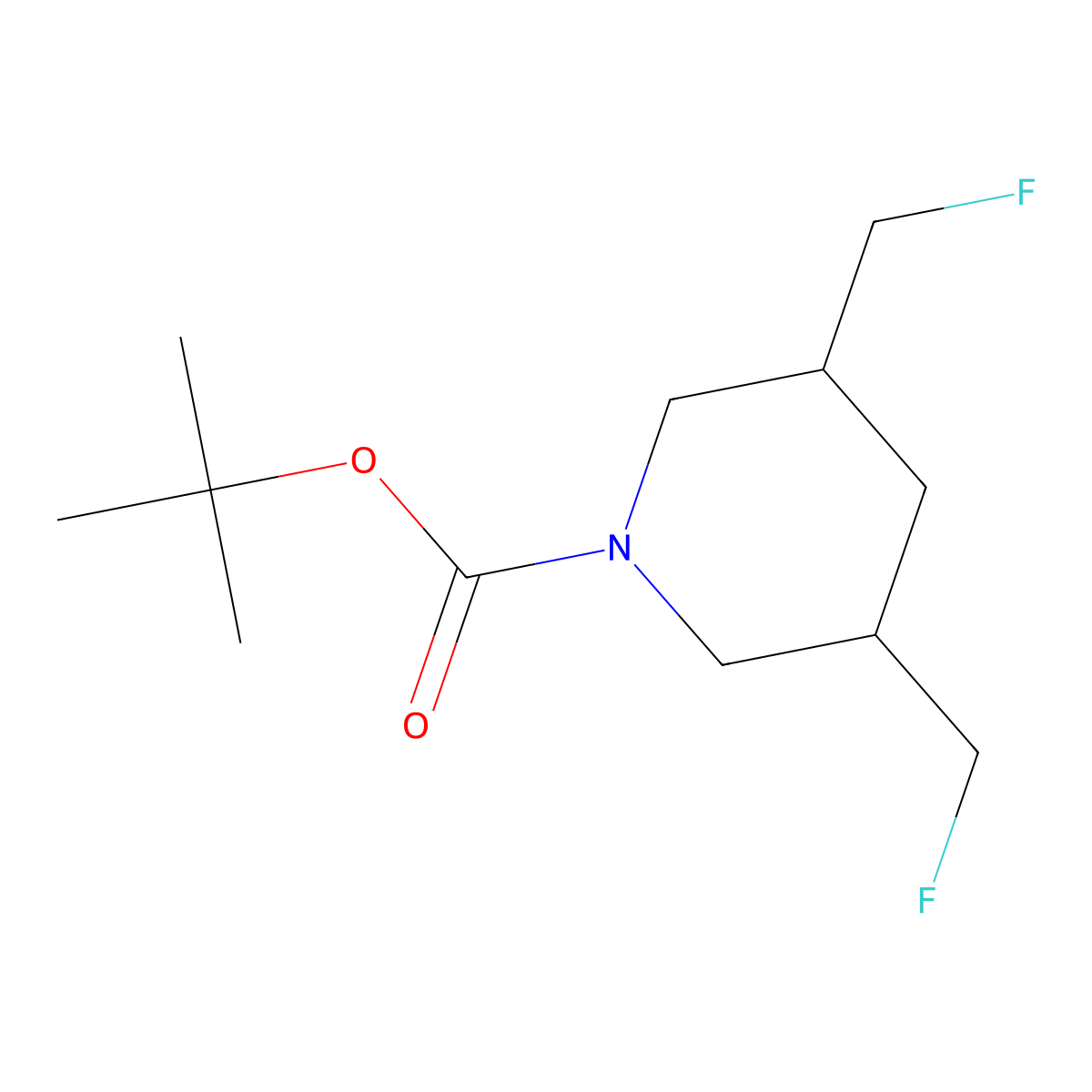 Tert-butyl 3,5-bis(fluoromethyl)piperidine-1-carboxylate molecular structure, CAS 2680785-71-9