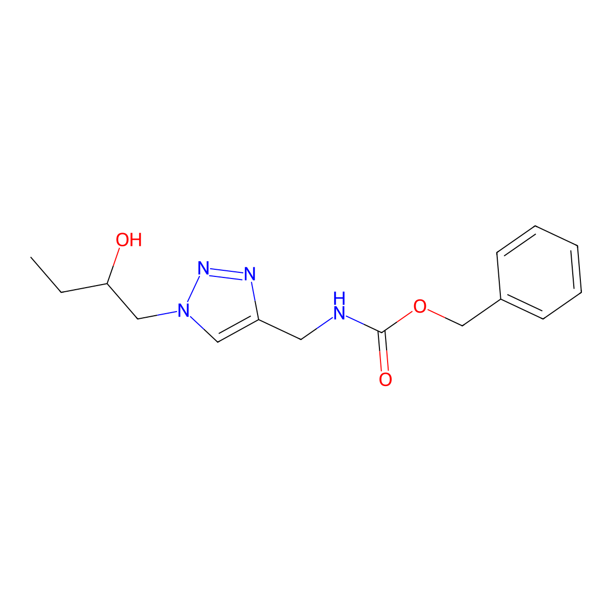 benzyl N-{[1-(2-hydroxybutyl)-1H-1,2,3-triazol-4-yl]methyl}carbamate molecular structure, CAS 2680785-75-3