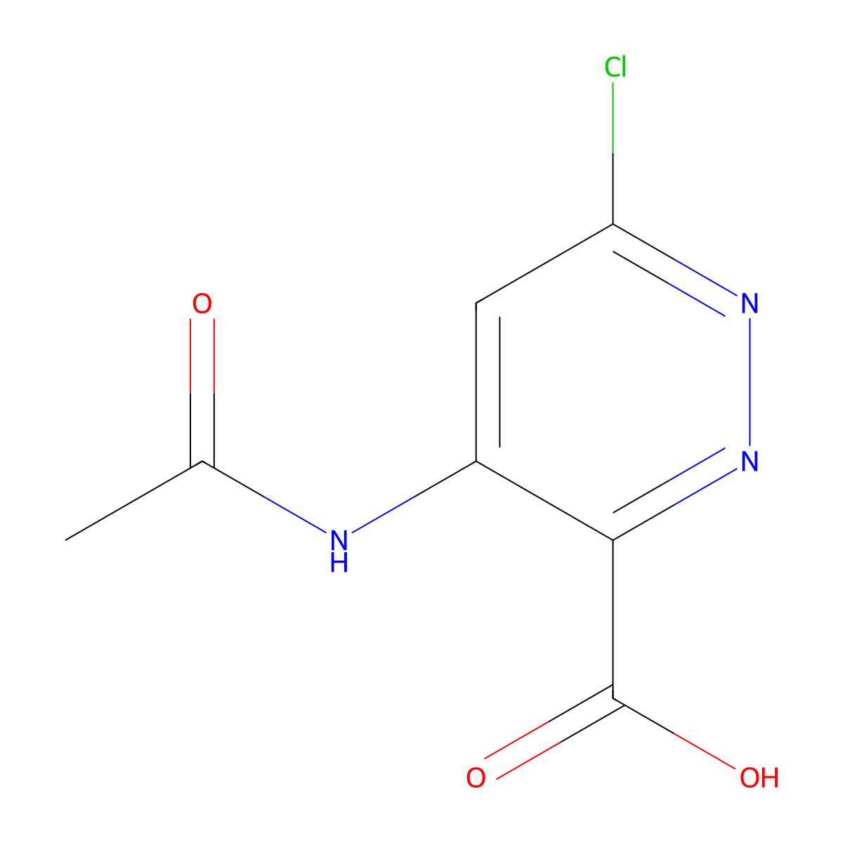 6-Chloro-4-acetamidopyridazine-3-carboxylic acid molecular structure, CAS 2680785-85-5