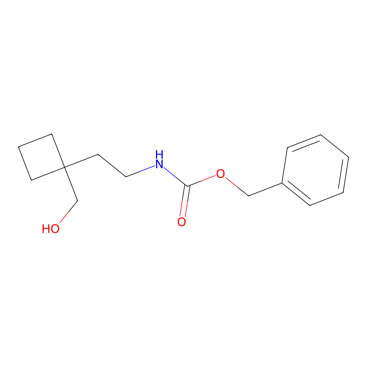 benzyl N-{2-[1-(hydroxymethyl)cyclobutyl]ethyl}carbamate molecular structure, CAS 2680785-89-9