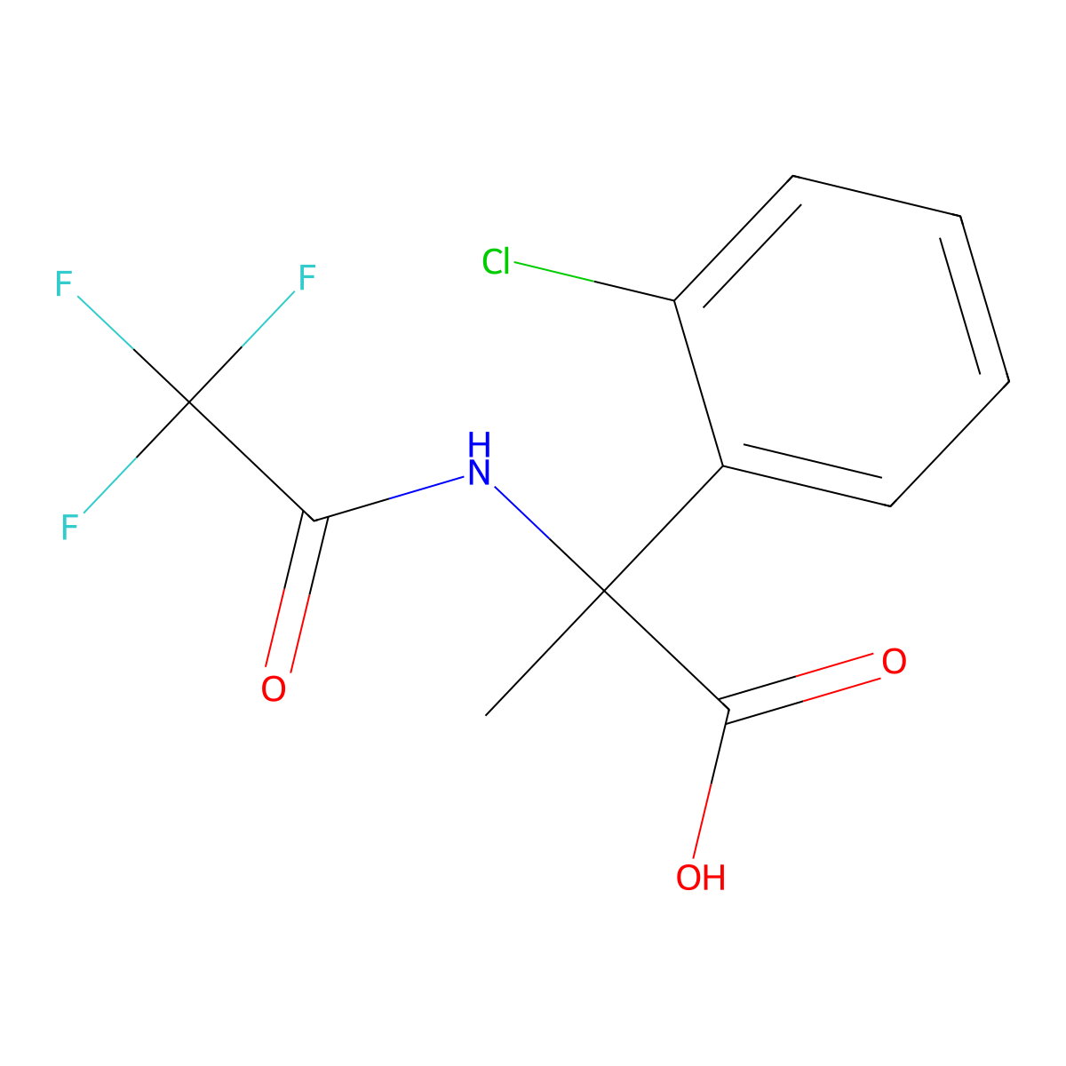 2-(2-Chlorophenyl)-2-(2,2,2-trifluoroacetamido)propanoic acid molecular structure, CAS 2680785-90-2