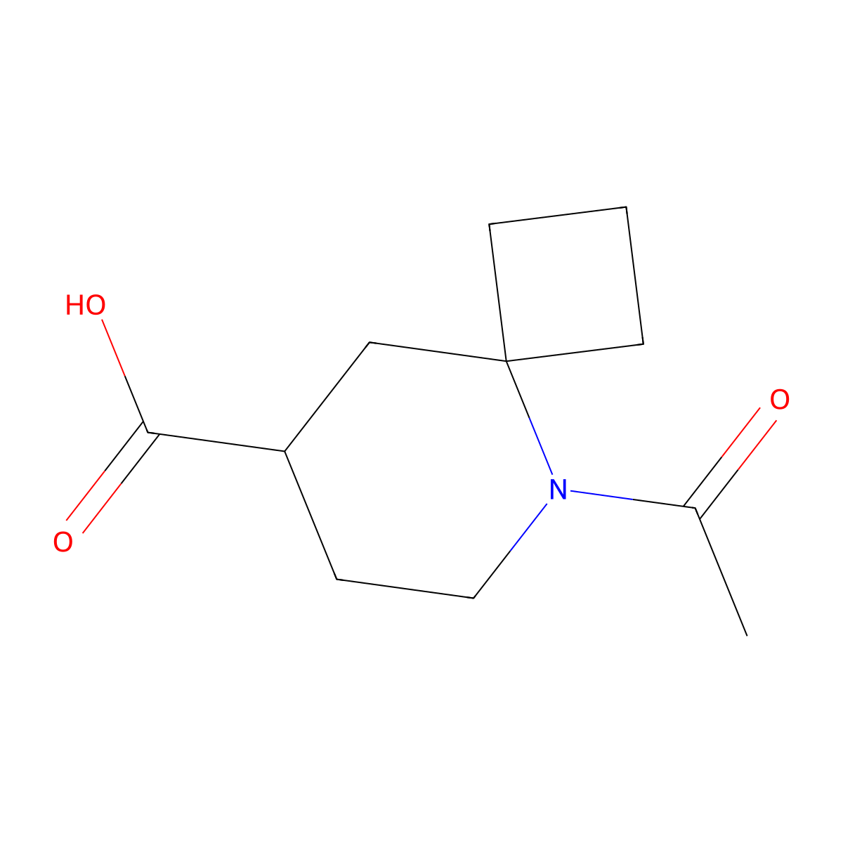 5-Acetyl-5-azaspiro[3.5]nonane-8-carboxylic acid molecular structure, CAS 2680785-94-6