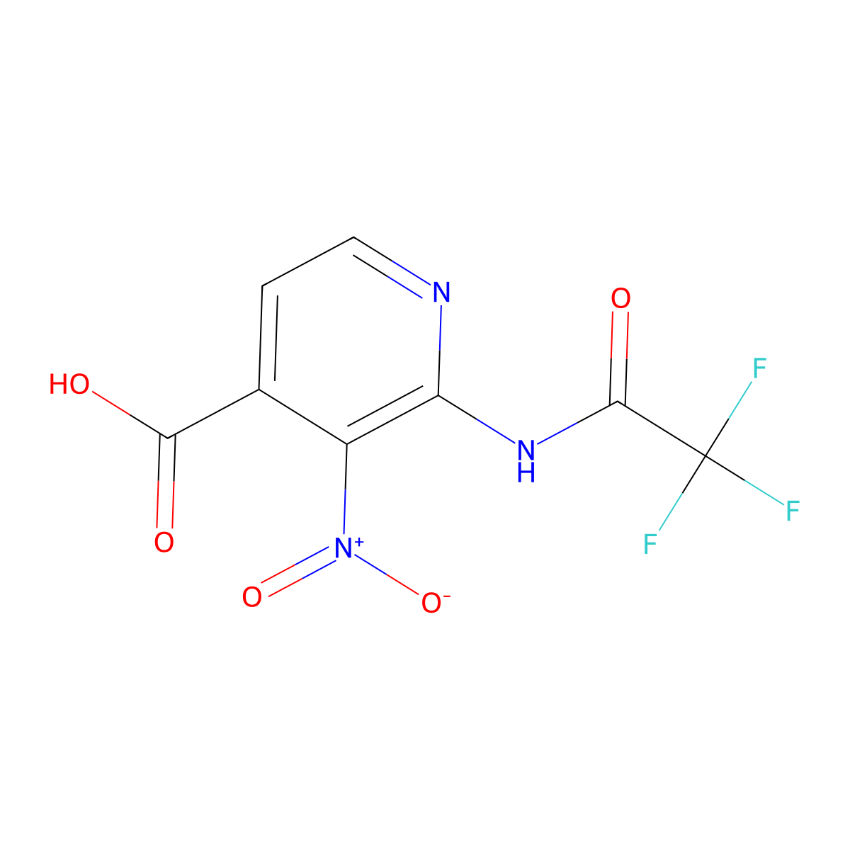 3-Nitro-2-(2,2,2-trifluoroacetamido)pyridine-4-carboxylic acid molecular structure, CAS 2680786-02-9