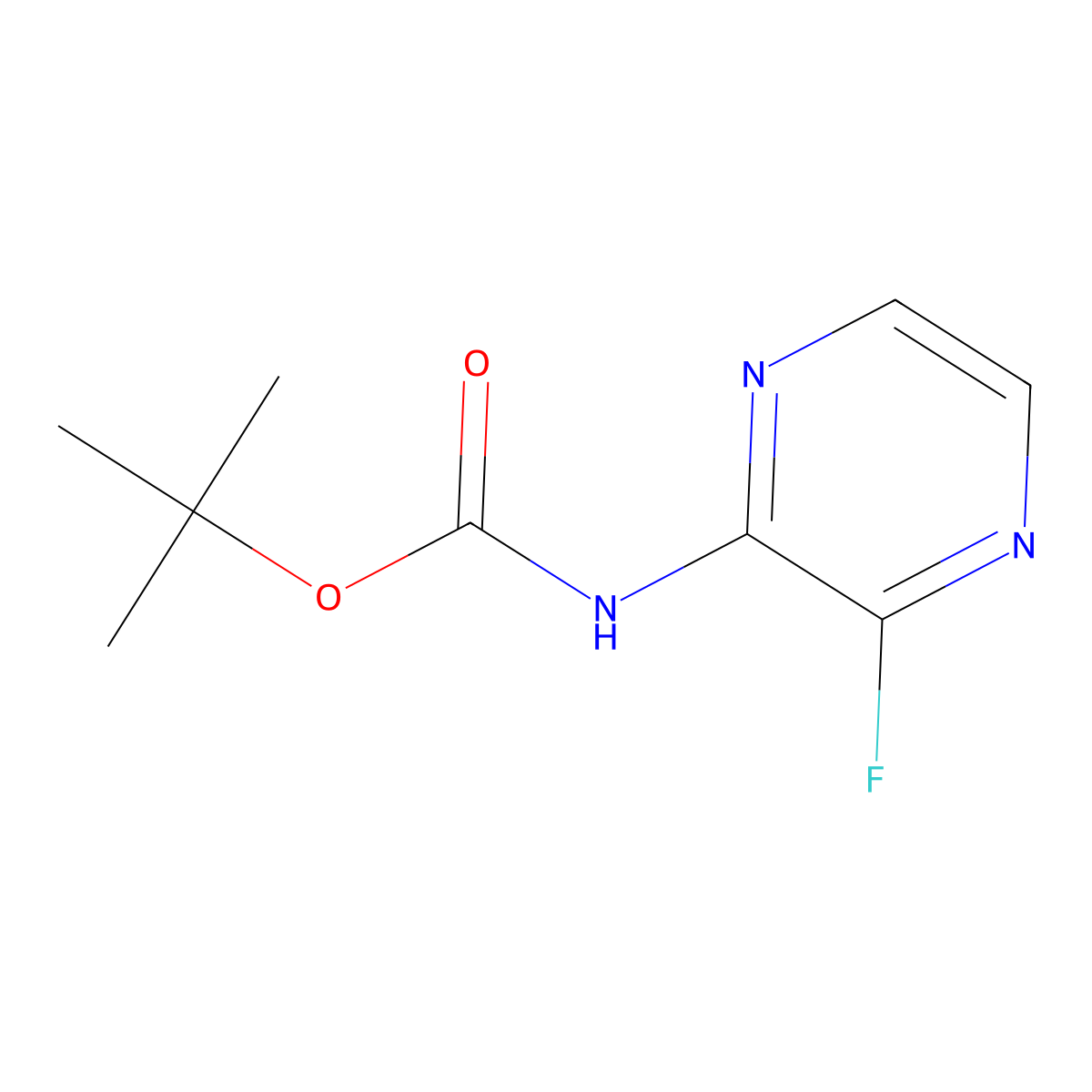 tert-butyl N-(3-fluoropyrazin-2-yl)carbamate molecular structure, CAS 2680786-10-9