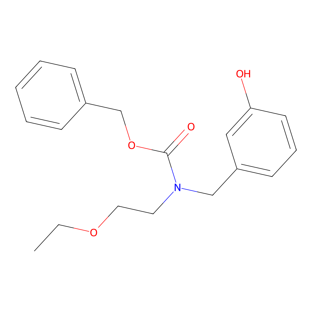 benzyl N-(2-ethoxyethyl)-N-[(3-hydroxyphenyl)methyl]carbamate molecular structure, CAS 2680786-18-7