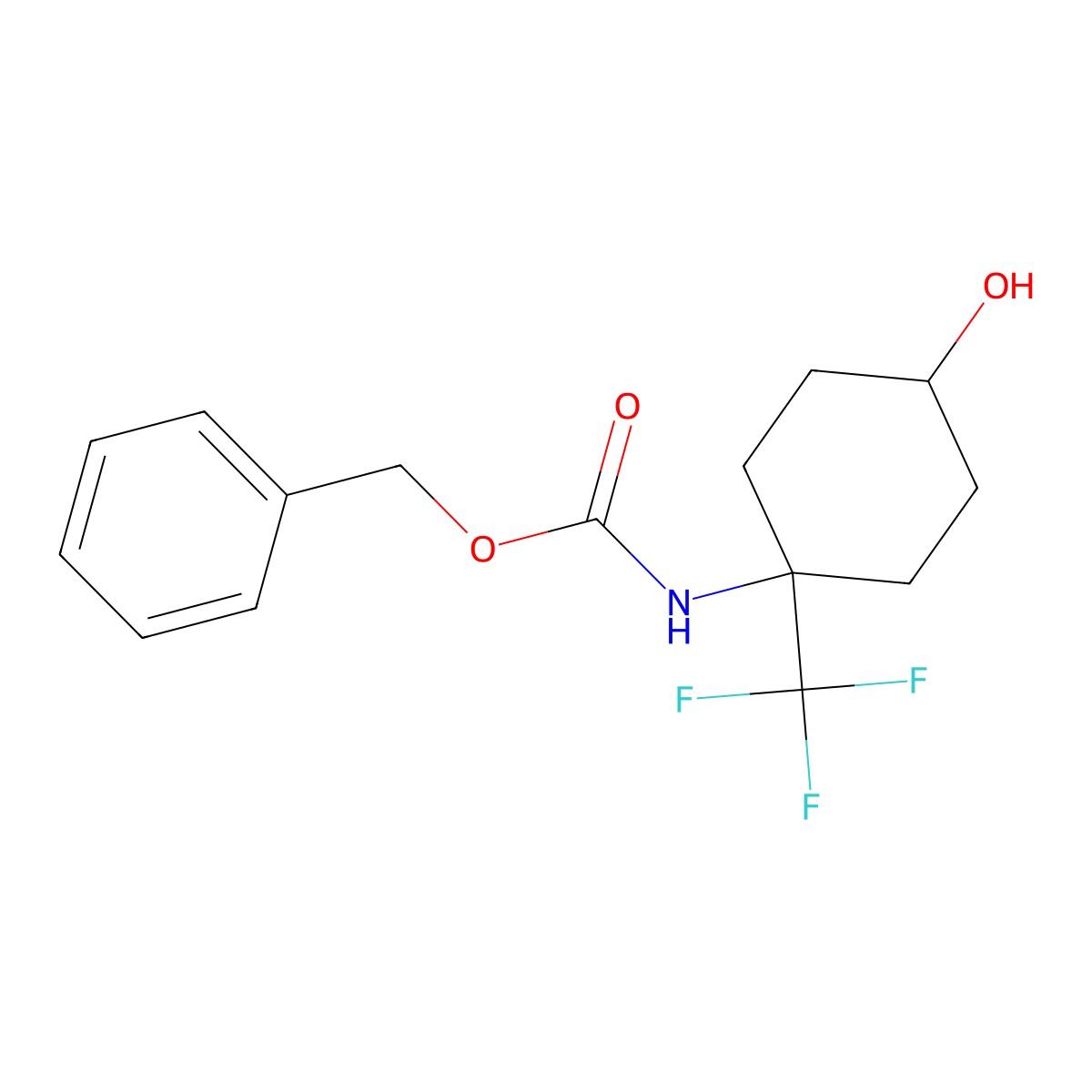 benzyl N-[4-hydroxy-1-(trifluoromethyl)cyclohexyl]carbamate molecular structure, CAS 2680786-32-5