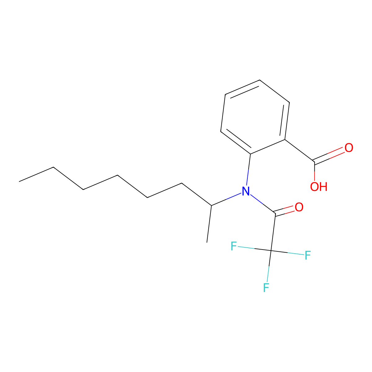 2-[2,2,2-trifluoro-N-(octan-2-yl)acetamido]benzoic acid molecular structure, CAS 2680786-37-0