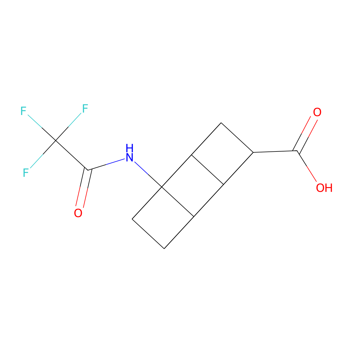 8-(2,2,2-Trifluoroacetamido)cubane-1-carboxylic acid molecular structure, CAS 2680786-43-8