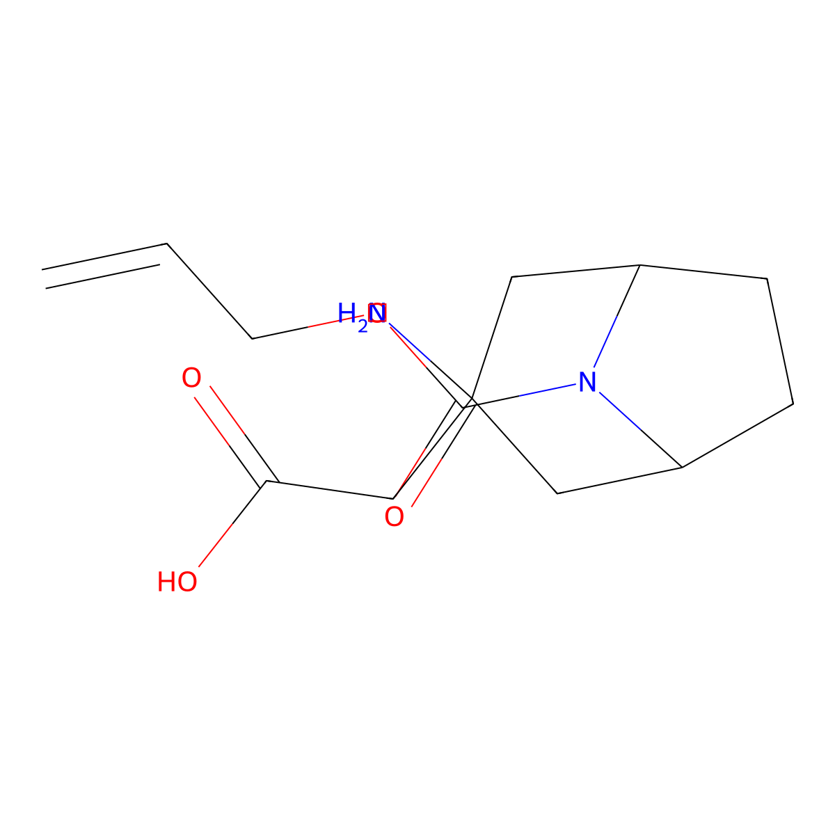 2-{3-Amino-8-[(prop-2-en-1-yloxy)carbonyl]-8-azabicyclo[3.2.1]octan-3-yl}acetic acid molecular structure, CAS 2680786-47-2