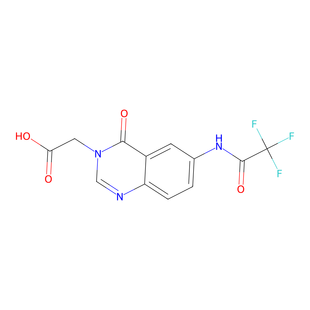 2-[4-Oxo-6-(2,2,2-trifluoroacetamido)-3,4-dihydroquinazolin-3-yl]acetic acid molecular structure, CAS 2680786-51-8