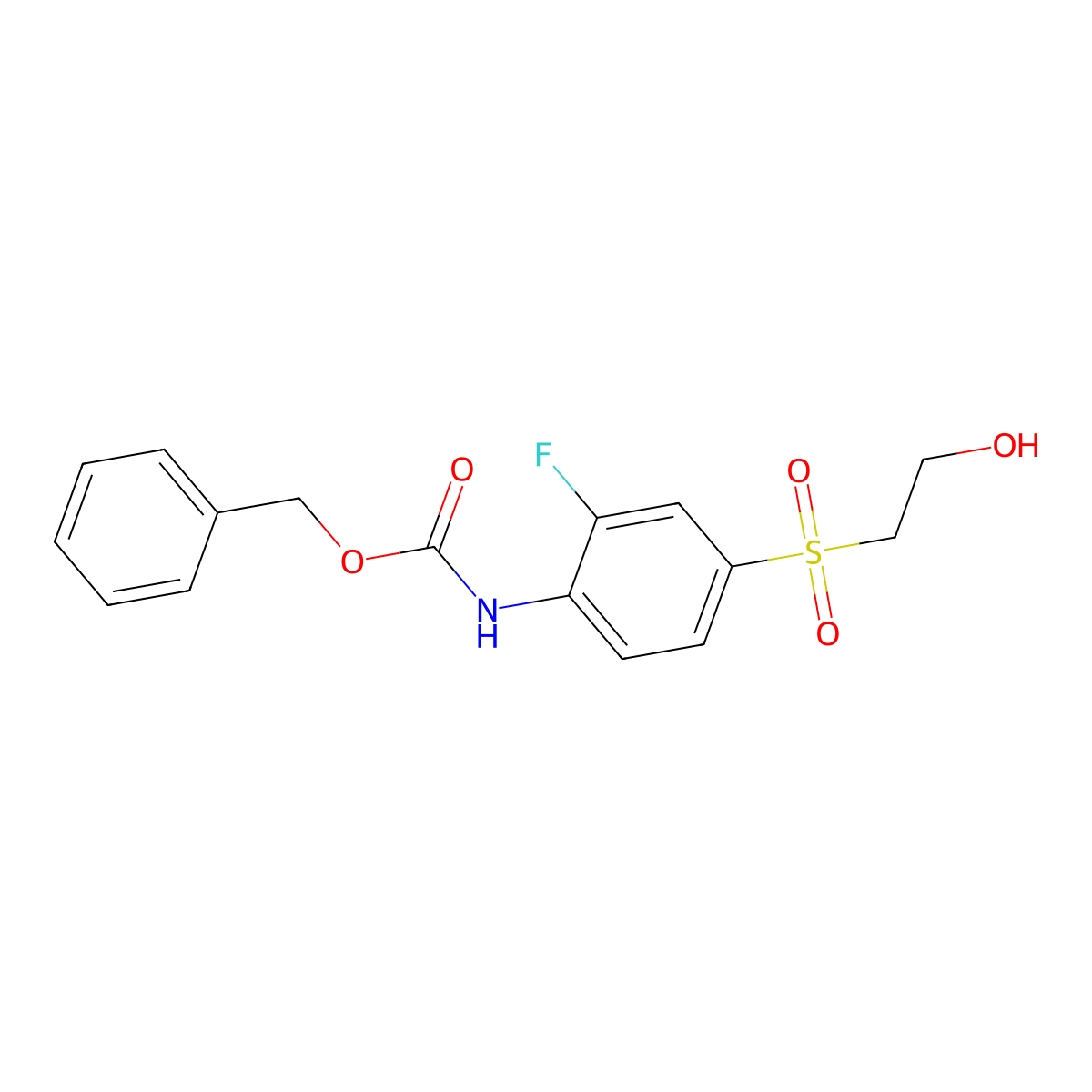 benzyl N-[2-fluoro-4-(2-hydroxyethanesulfonyl)phenyl]carbamate molecular structure, CAS 2680786-52-9