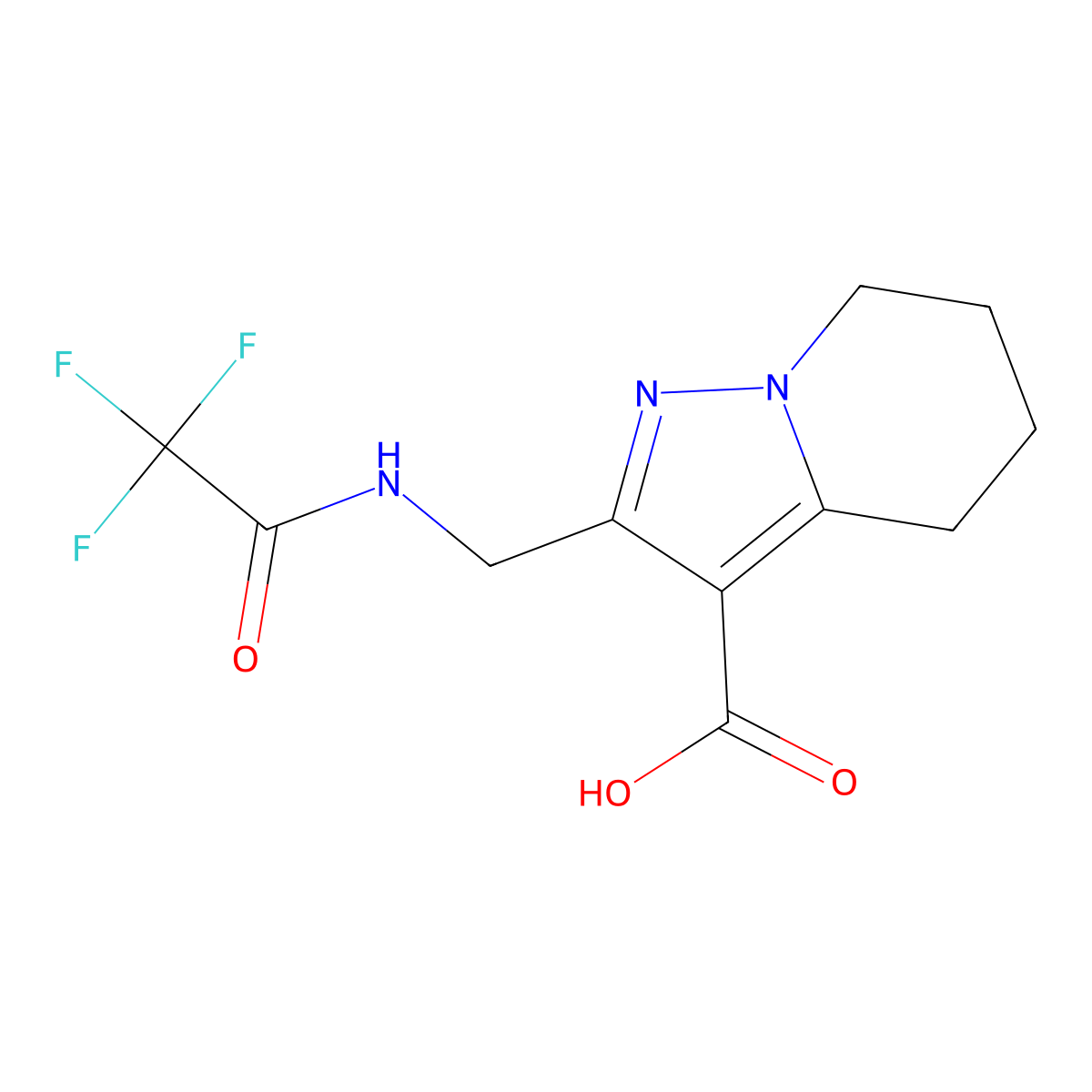 2-[(2,2,2-trifluoroacetamido)methyl]-4H,5H,6H,7H-pyrazolo[1,5-a]pyridine-3-carboxylic acid molecular structure, CAS 2680786-59-6