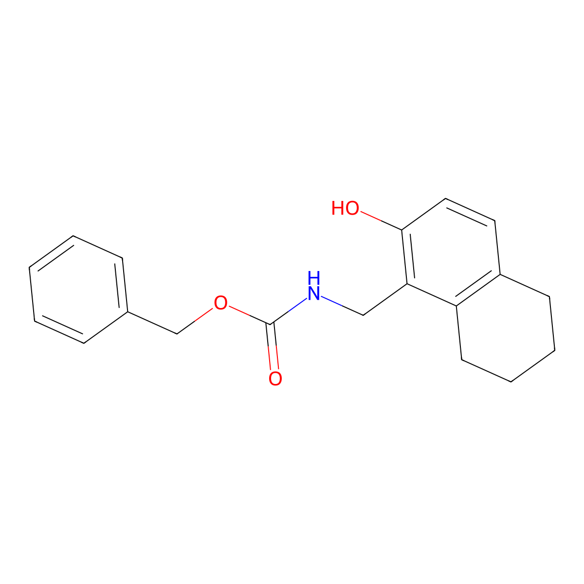 benzyl N-[(2-hydroxy-5,6,7,8-tetrahydronaphthalen-1-yl)methyl]carbamate molecular structure, CAS 2680786-64-3
