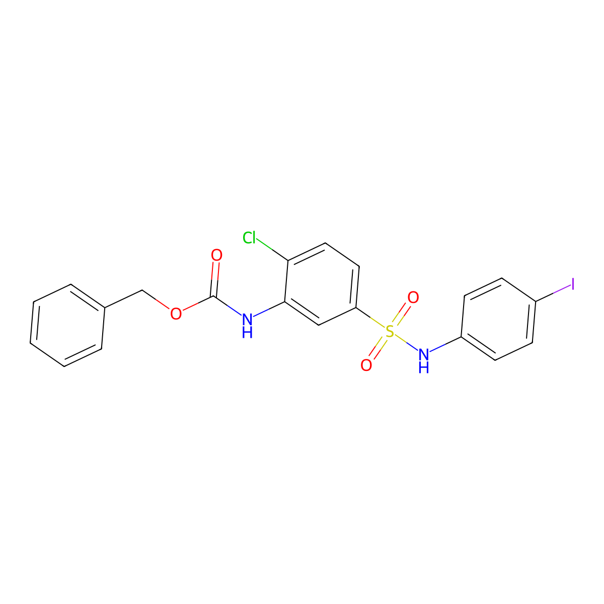 benzyl N-{2-chloro-5-[(4-iodophenyl)sulfamoyl]phenyl}carbamate molecular structure, CAS 2680786-66-5