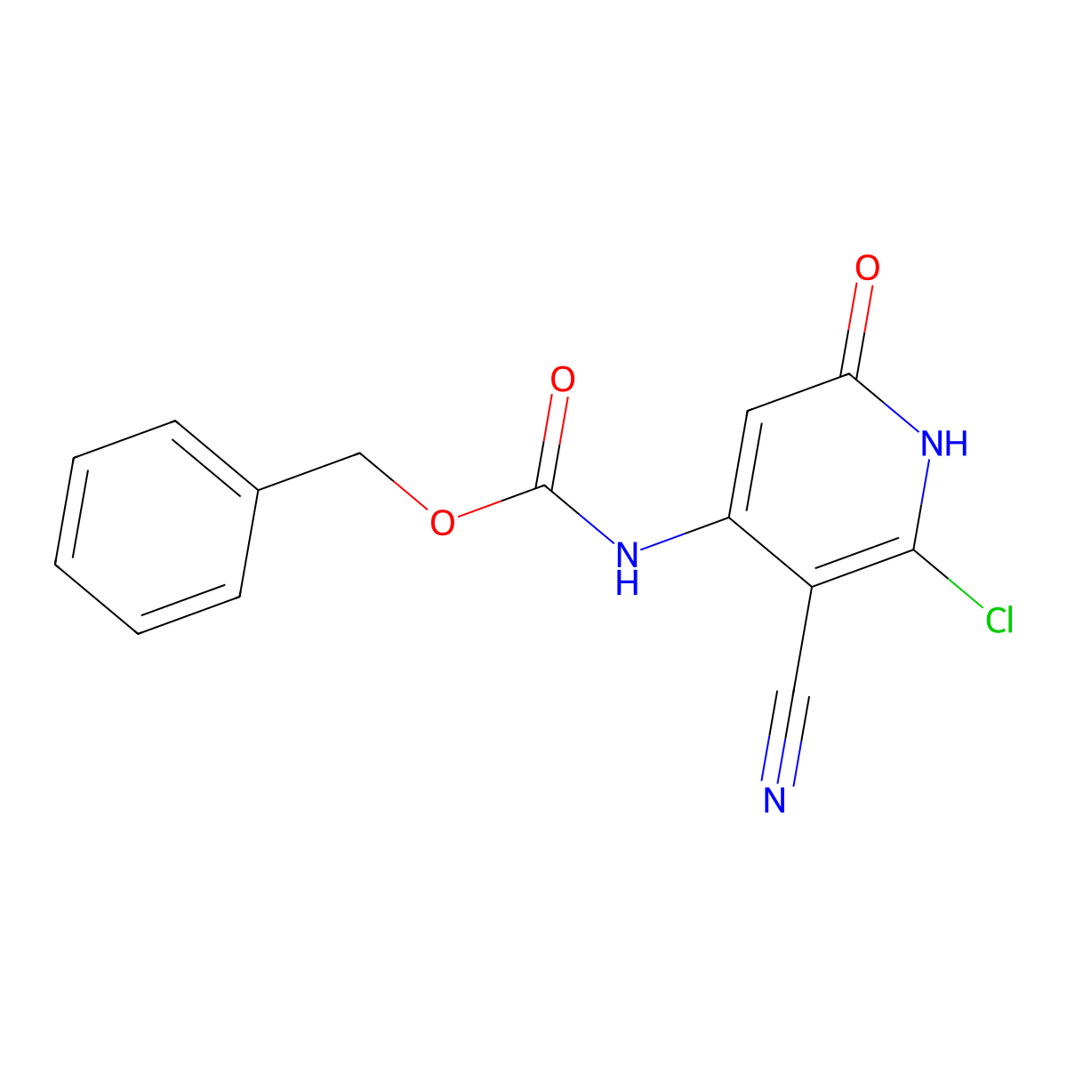 benzyl N-(6-chloro-5-cyano-2-oxo-1,2-dihydropyridin-4-yl)carbamate molecular structure, CAS 2680786-67-6