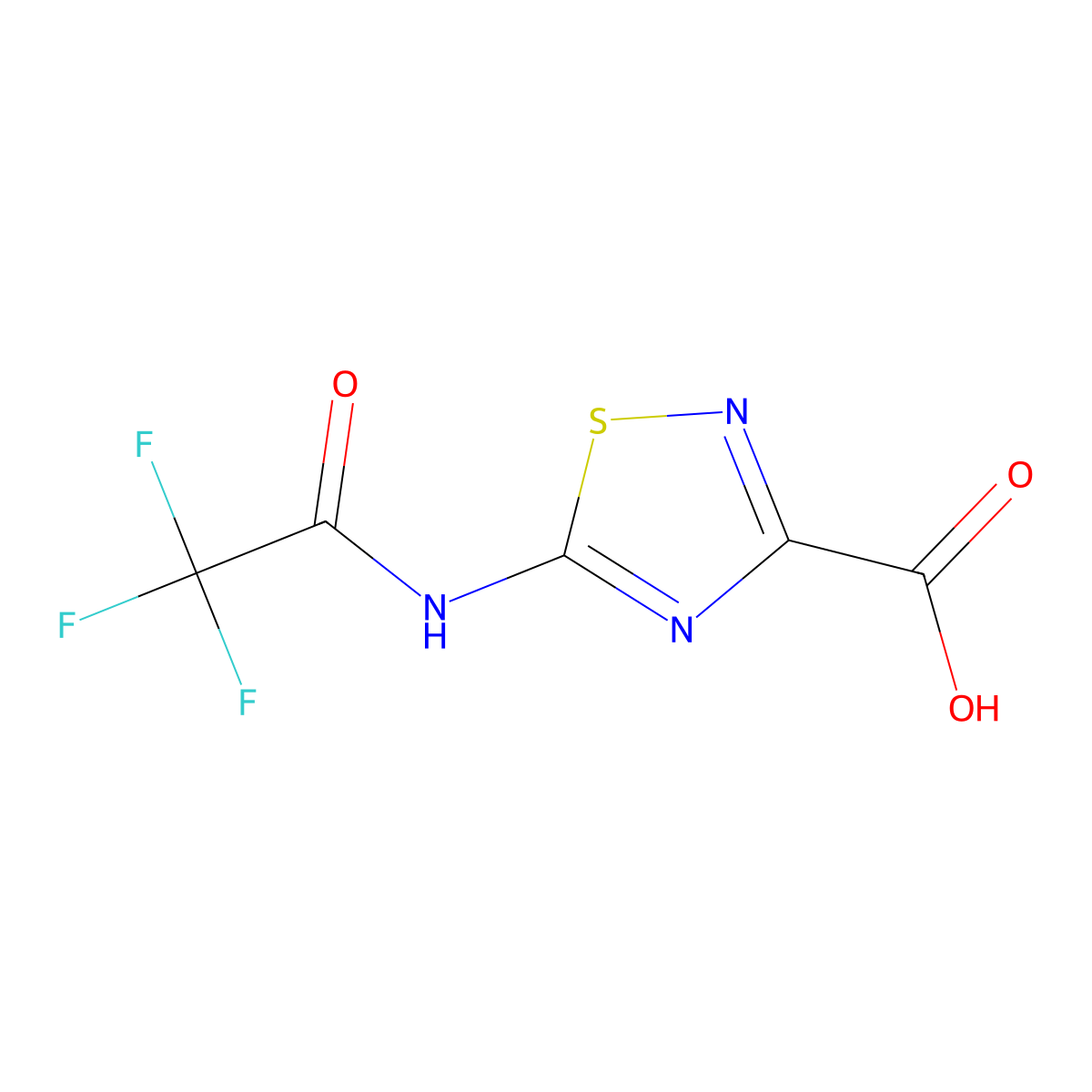5-(2,2,2-Trifluoroacetamido)-1,2,4-thiadiazole-3-carboxylic acid molecular structure, CAS 2680786-68-7