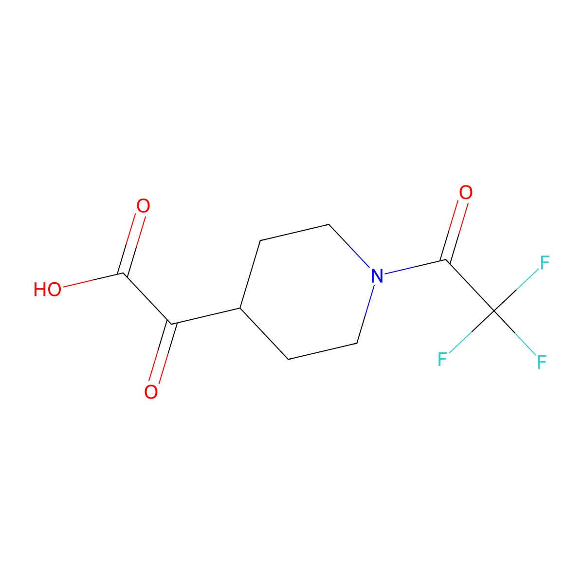 2-Oxo-2-[1-(2,2,2-trifluoroacetyl)piperidin-4-yl]acetic acid molecular structure, CAS 2680786-70-1