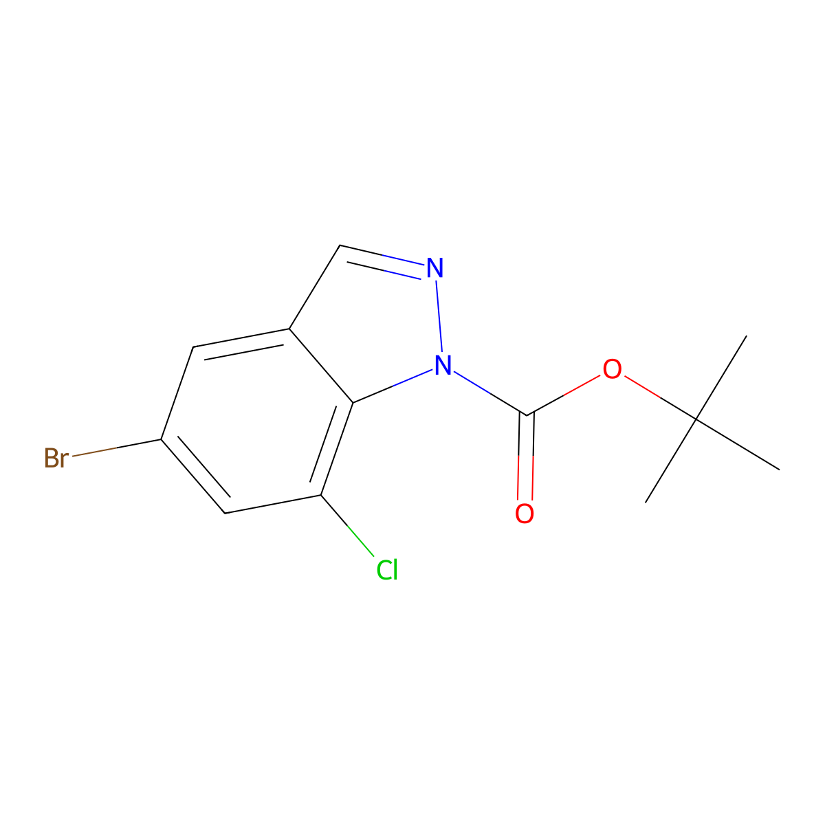 tert-butyl 5-bromo-7-chloro-1H-indazole-1-carboxylate molecular structure, CAS 2680786-71-2