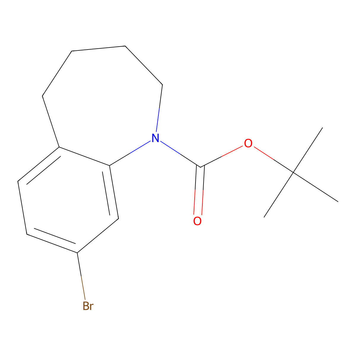 tert-butyl 8-bromo-2,3,4,5-tetrahydro-1H-1-benzazepine-1-carboxylate molecular structure, CAS 2680786-76-7