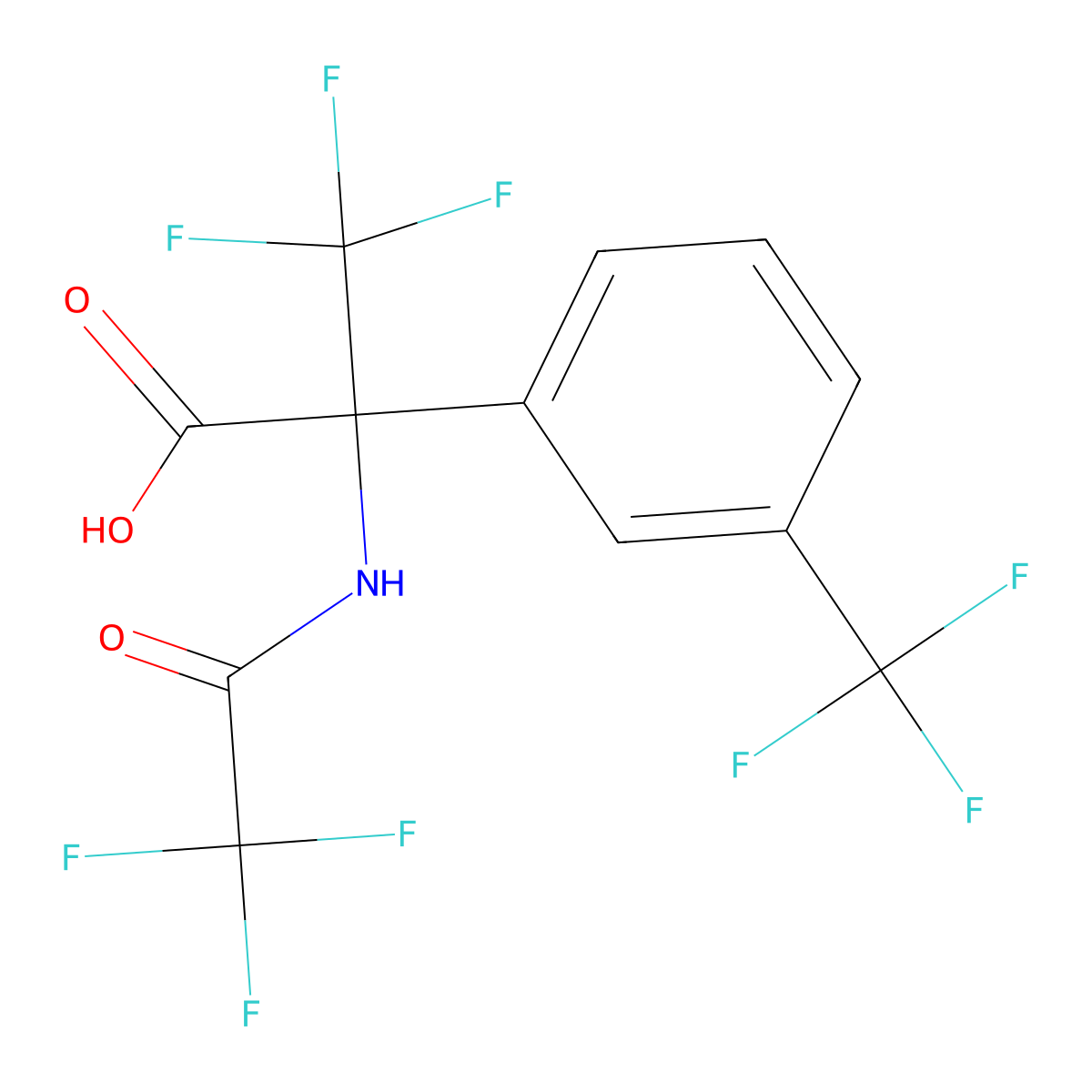 3,3,3-Trifluoro-2-(2,2,2-trifluoroacetamido)-2-[3-(trifluoromethyl)phenyl]propanoic acid molecular structure, CAS 2680786-87-0