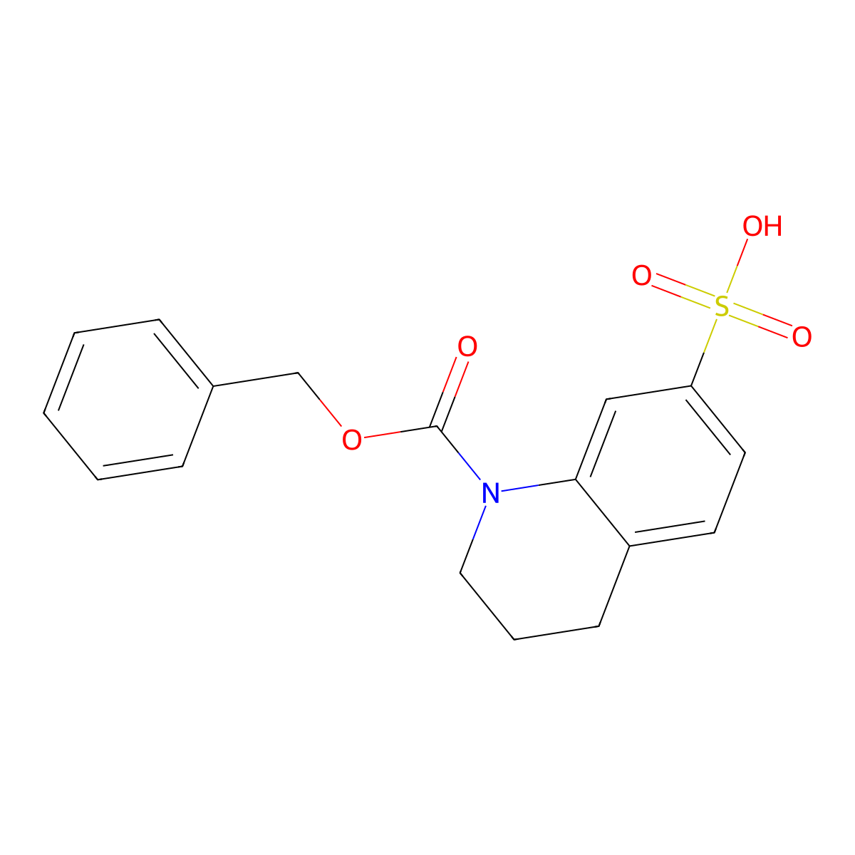 1-[(Benzyloxy)carbonyl]-1,2,3,4-tetrahydroquinoline-7-sulfonic acid molecular structure, CAS 2680786-97-2