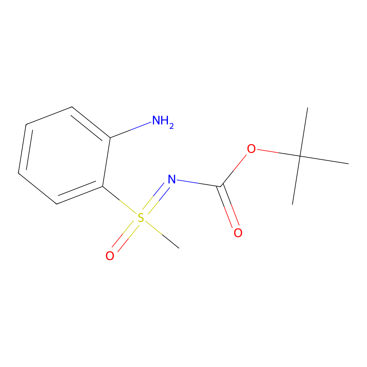 tert-butyl N-[(2-aminophenyl)(methyl)oxo-lambda6-sulfanylidene]carbamate molecular structure, CAS 2680787-00-0