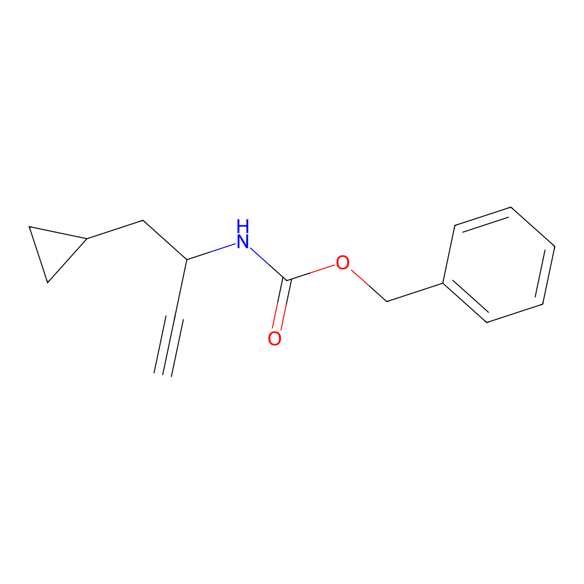 benzyl N-(1-cyclopropylbut-3-yn-2-yl)carbamate molecular structure, CAS 2680787-01-1