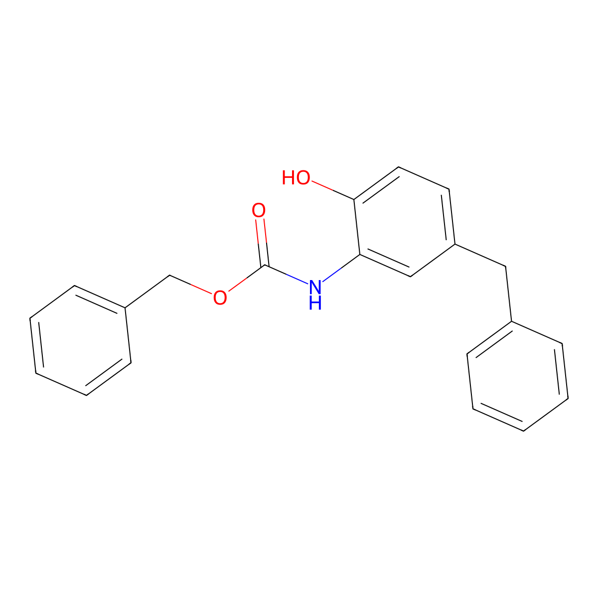 benzyl N-(5-benzyl-2-hydroxyphenyl)carbamate molecular structure, CAS 2680787-05-5