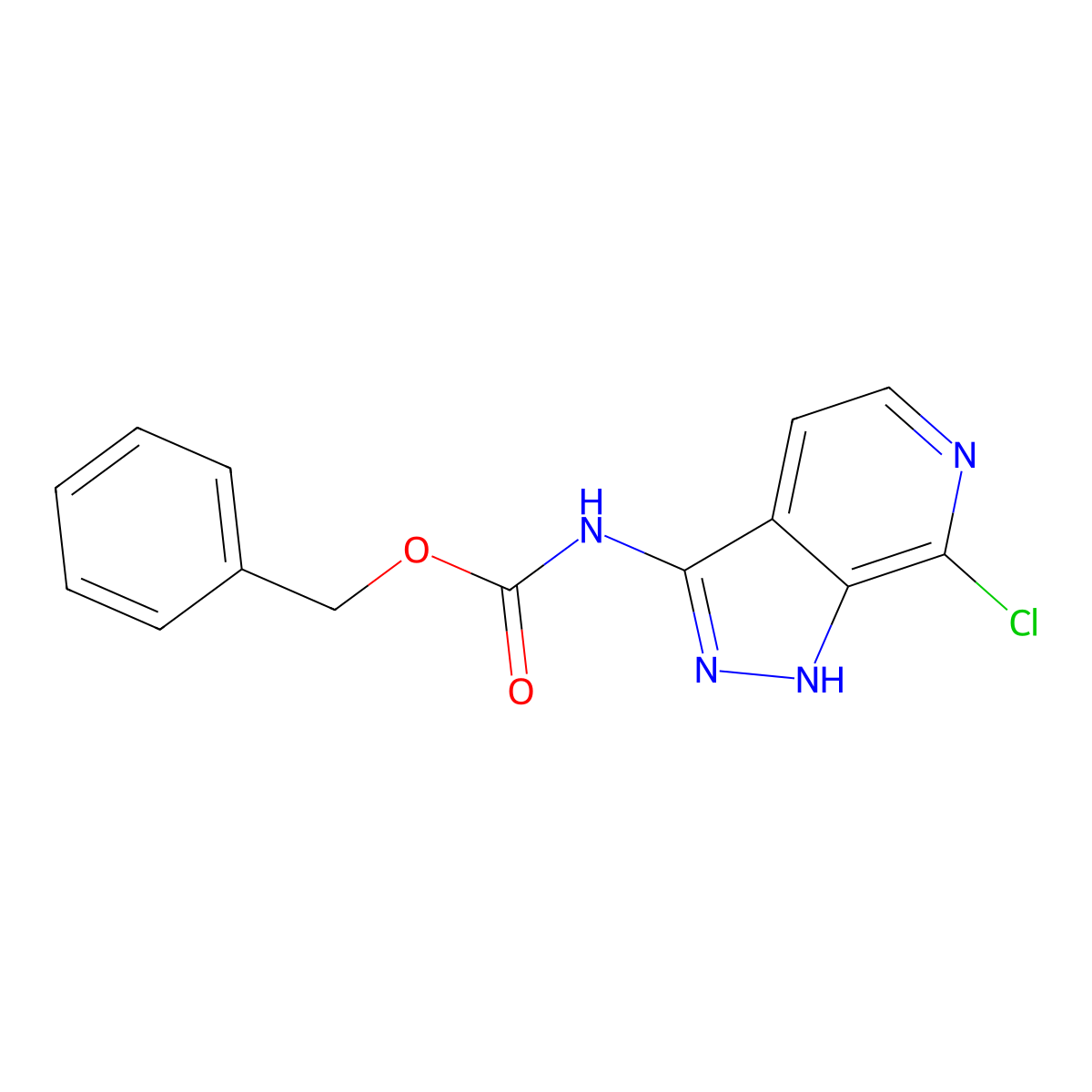 benzyl N-{7-chloro-1H-pyrazolo[3,4-c]pyridin-3-yl}carbamate molecular structure, CAS 2680787-12-4