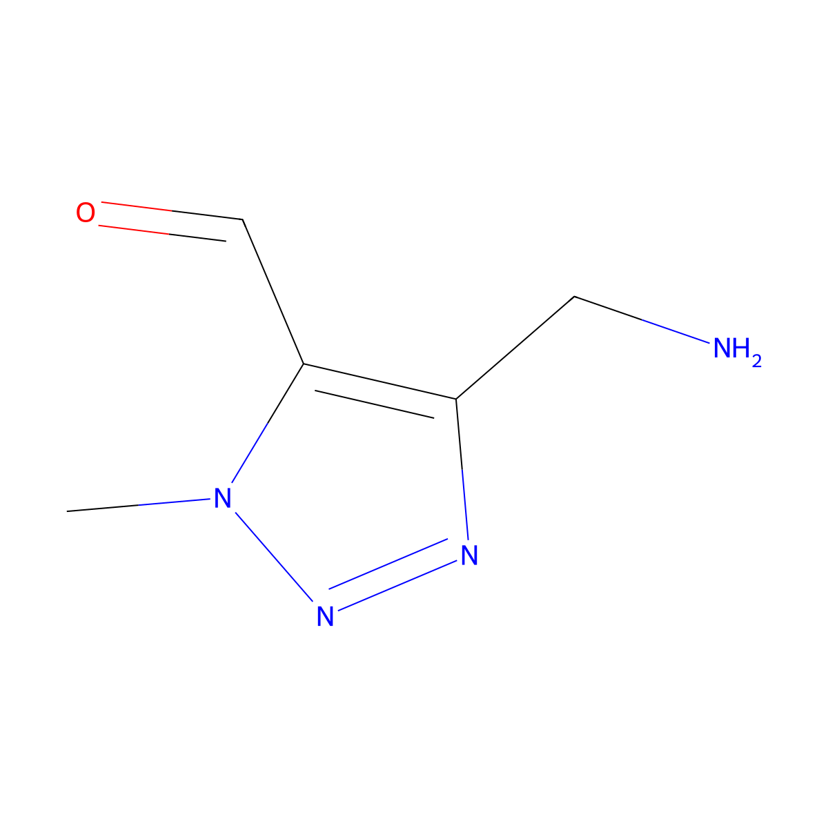 4-(aminomethyl)-1-methyl-1H-1,2,3-triazole-5-carbaldehyde molecular structure, CAS 2680787-15-7