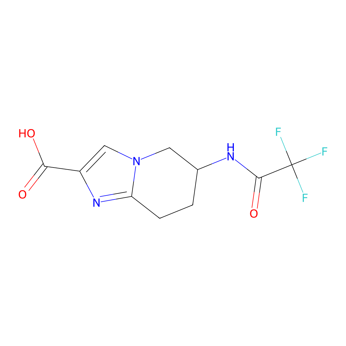 6-(2,2,2-trifluoroacetamido)-5H,6H,7H,8H-imidazo[1,2-a]pyridine-2-carboxylic acid molecular structure, CAS 2680787-16-8