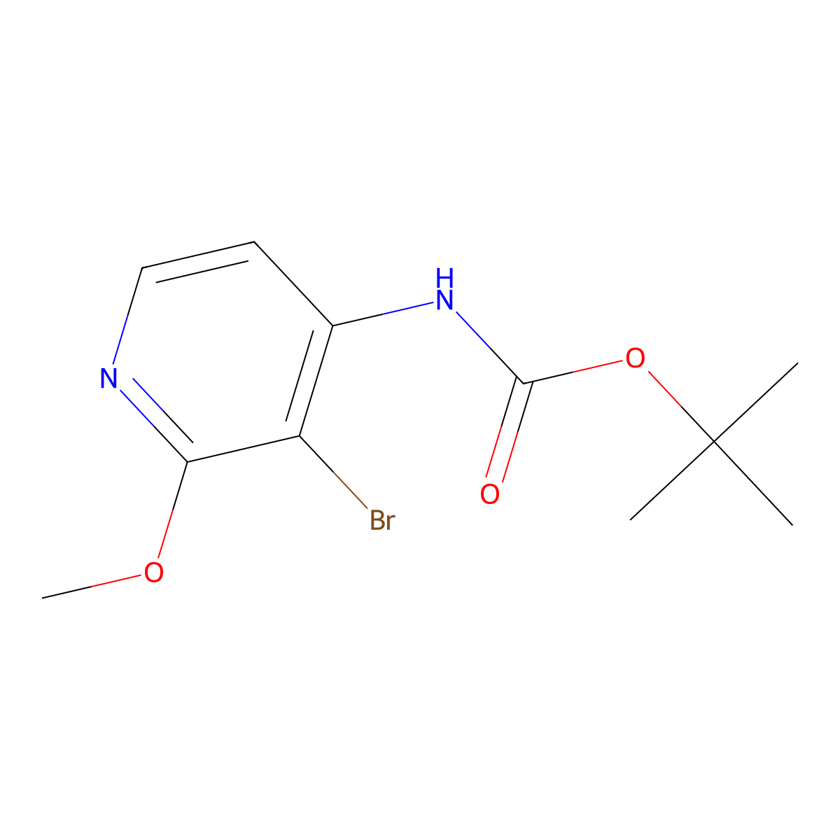 tert-butyl N-(3-bromo-2-methoxypyridin-4-yl)carbamate molecular structure, CAS 2680787-19-1