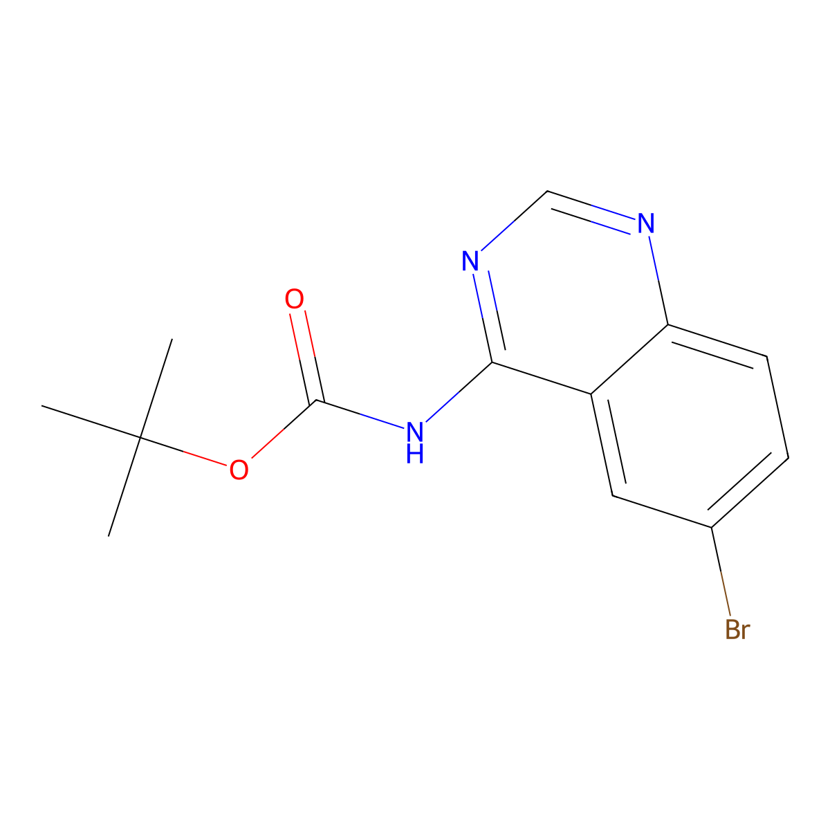 tert-butyl N-(6-bromoquinazolin-4-yl)carbamate molecular structure, CAS 2680787-25-9