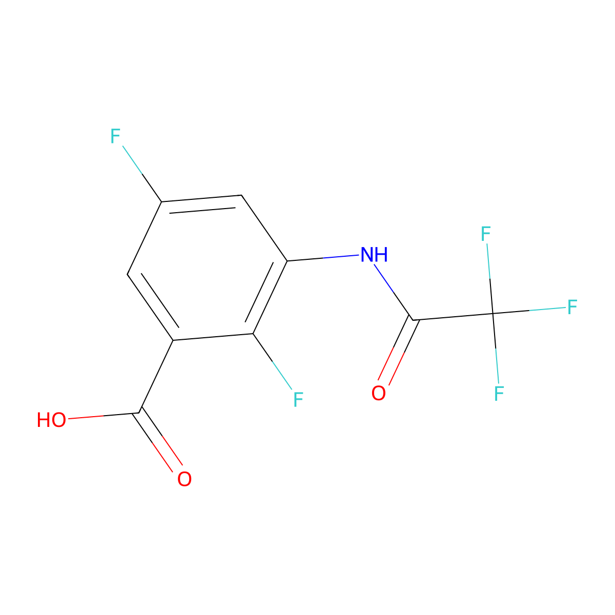 2,5-Difluoro-3-(trifluoroacetamido)benzoic acid molecular structure, CAS 2680787-28-2