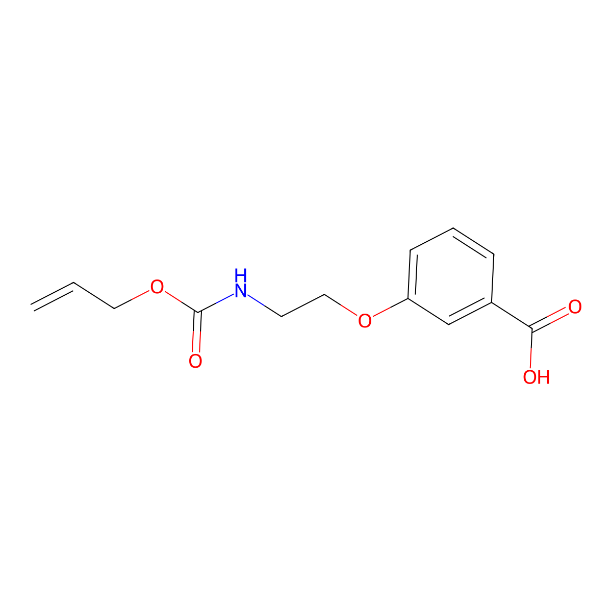 3-(2-{[(Prop-2-en-1-yloxy)carbonyl]amino}ethoxy)benzoic acid molecular structure, CAS 2680787-32-8